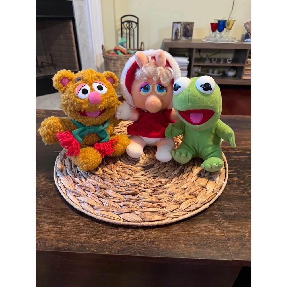 Vintage 1987 Muppet Babies Plush Set Baby Kermit Miss Piggy Fozzie Bear Henson